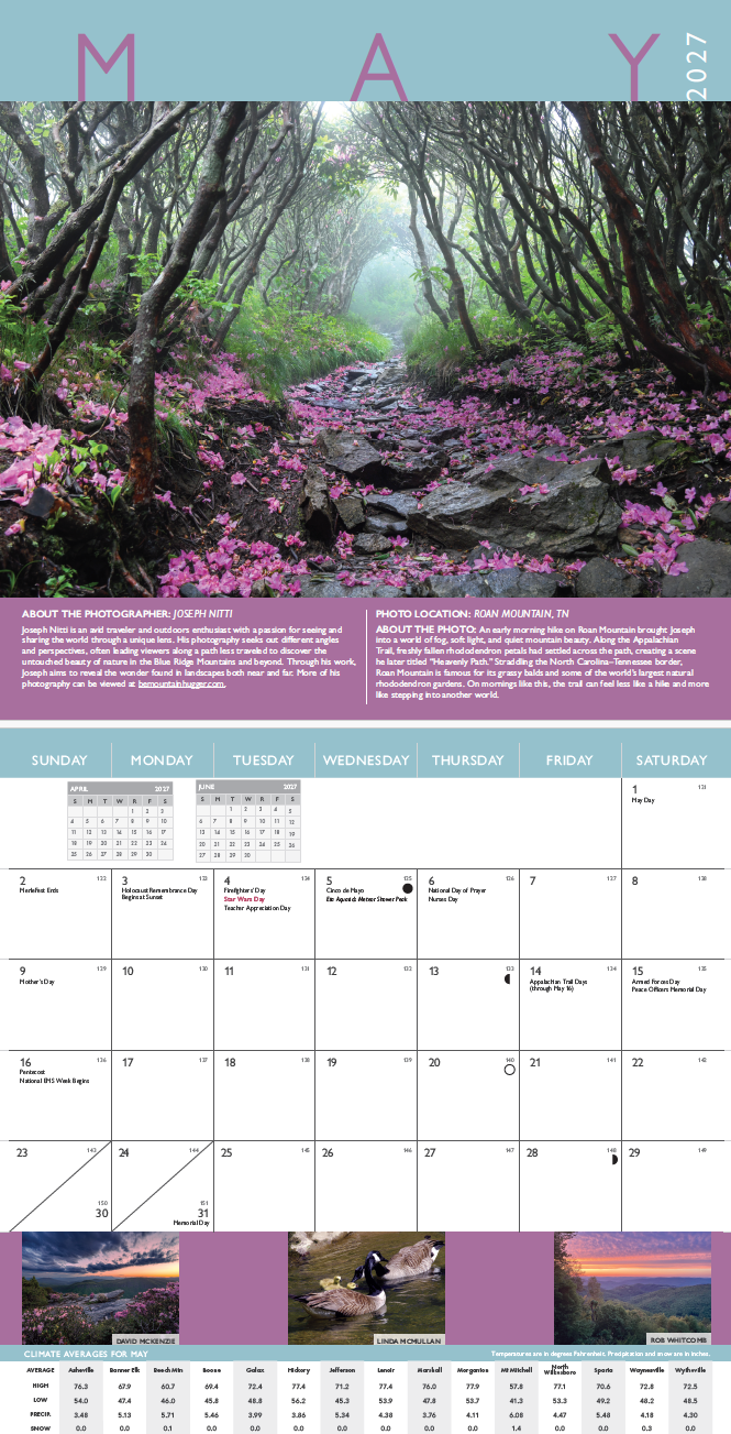 2027 Blue Ridge Calendar